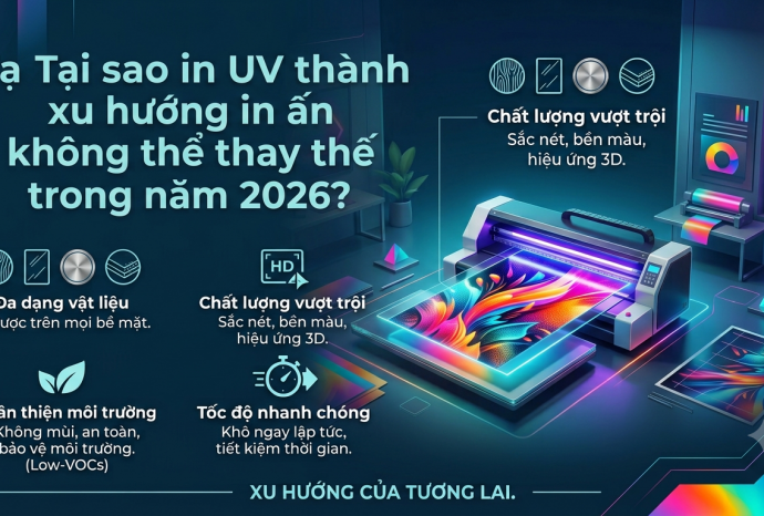 Tại sao in UV trở thành xu hướng in ấn không thể thay thế trong năm 2026?